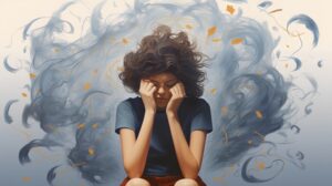 Le rôle de l’anxiété dans l’apparition d’un burn out, personne qui se tient la tête