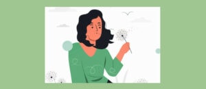 Lancement de l'application mobile Pollen.lu, Photo d'une femme qui souffle sur une fleur de pissenlit