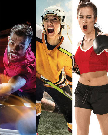 Clinique de la commotion cérébrale, 3 photos de sportifs