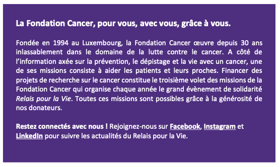 Relais pour la Vie 2026 : inscriptions ce 23 octobre, récapitulatif-fondation-cancer